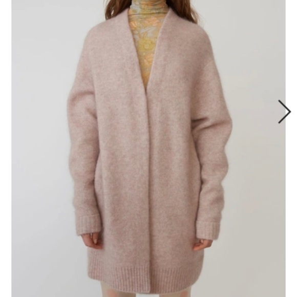 Acne Studios Raya Sh Mohair Powder Pink In Mohair-blend Cardigan - Picture 12 of 15